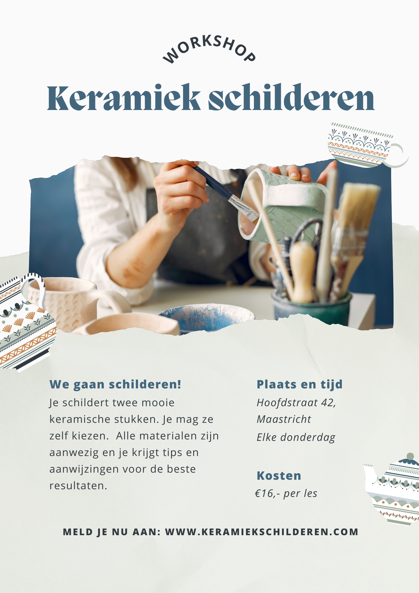 workshop keramiek schilderen flyer