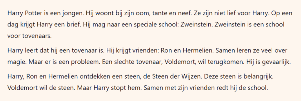 Practicing Dutch reading skills with ChatGPT.